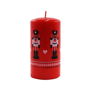 Red Nutcracker Stump Candle (11cm)