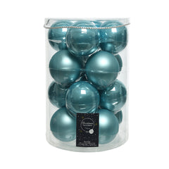 Matt Enamel Glass Bauble - Blue (8cm)