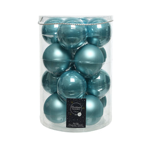 Matt Enamel Glass Bauble - Blue (8cm)