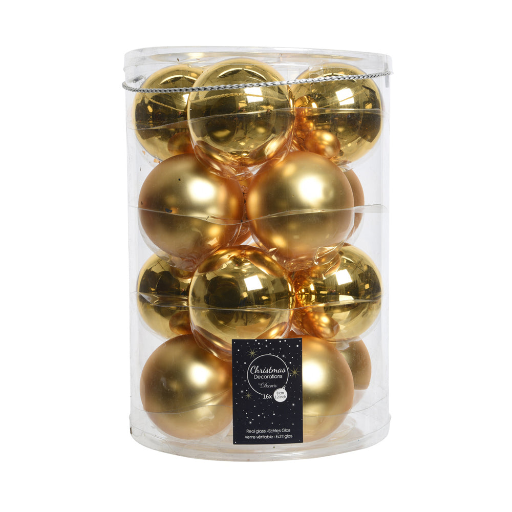 Light Gold Glass Bauble (8cm)