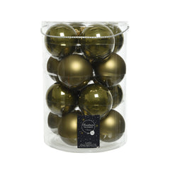 Glass Bauble - Moss Green (8cm)