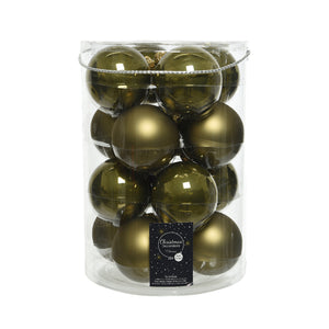 Glass Bauble - Moss Green (8cm)