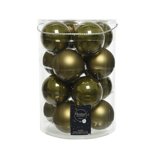 Glass Bauble - Moss Green (8cm)