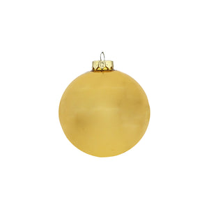 Plain glass baubles light gold d10cm