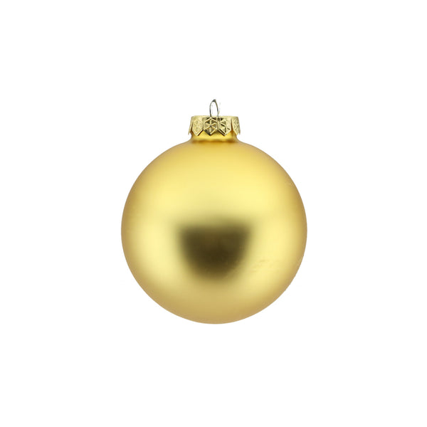 Plain glass baubles light gold d10cm