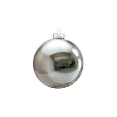 Plain Silver Glass Bauble (10cm)