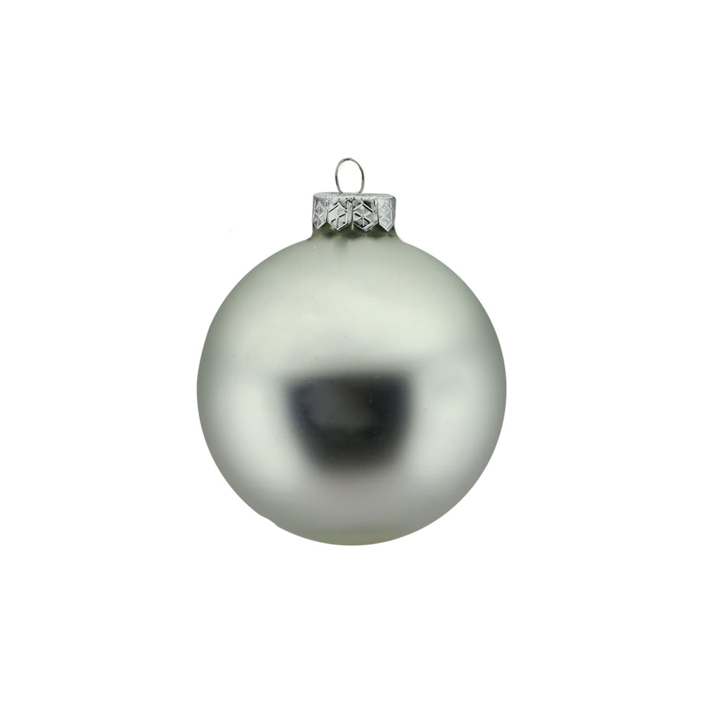 Plain Silver Glass Bauble (10cm)