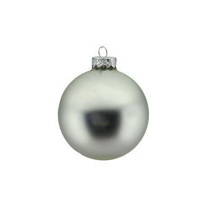 Plain Silver Glass Bauble (10cm)