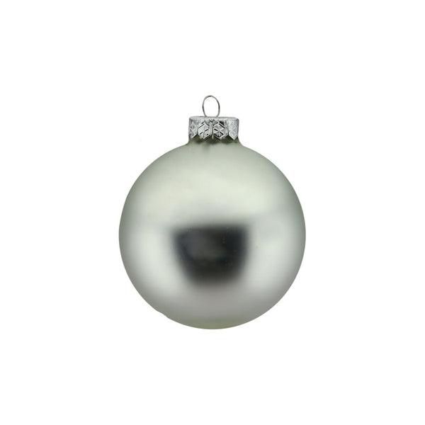 Plain Silver Glass Bauble (10cm)