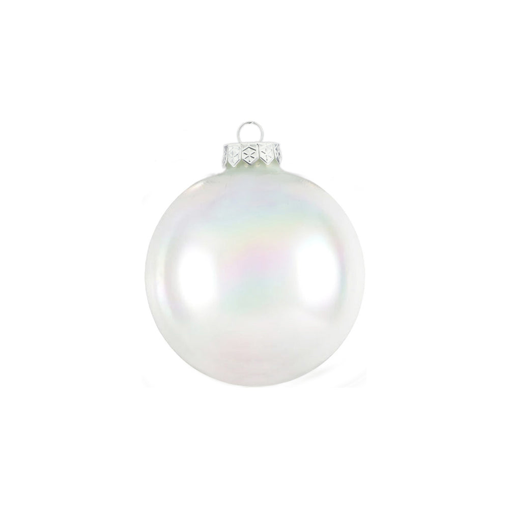 Plain White Glass Bauble (10cm)