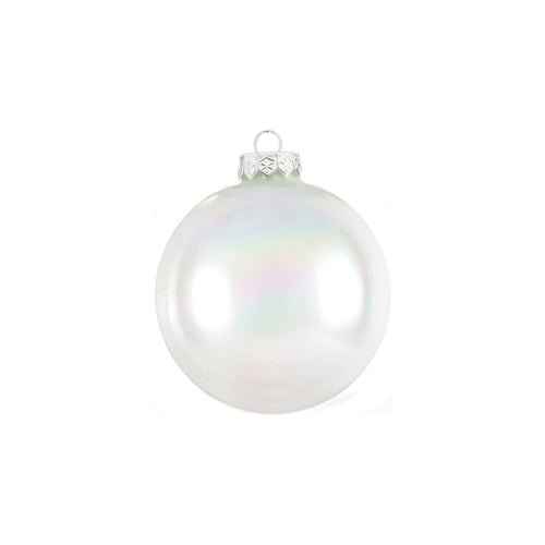 Plain White Glass Bauble (10cm)