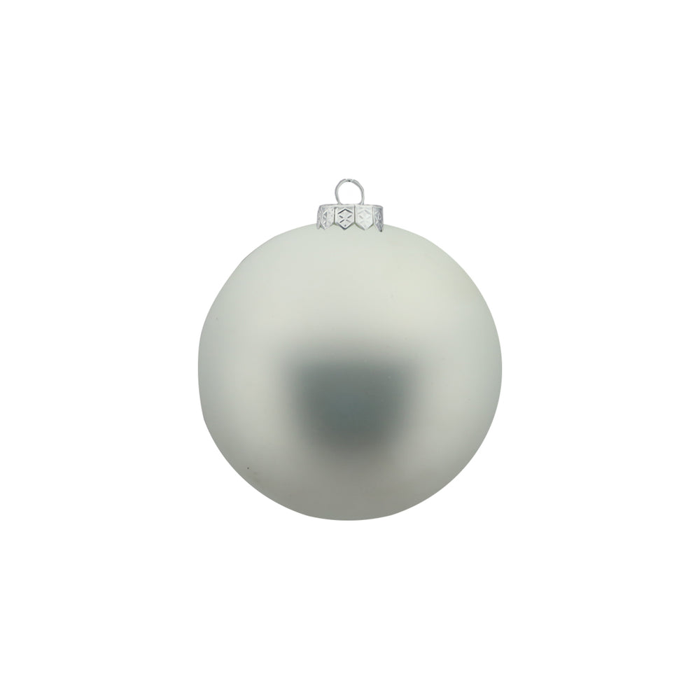 Plain White Glass Bauble (10cm)