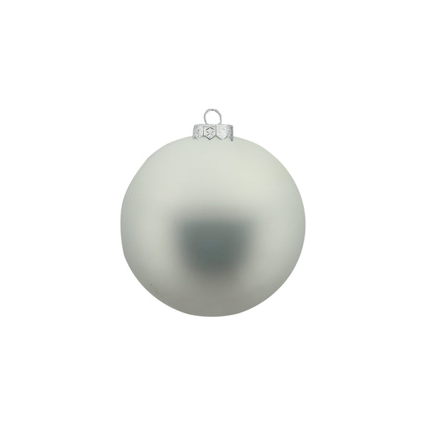 Plain White Glass Bauble (10cm)