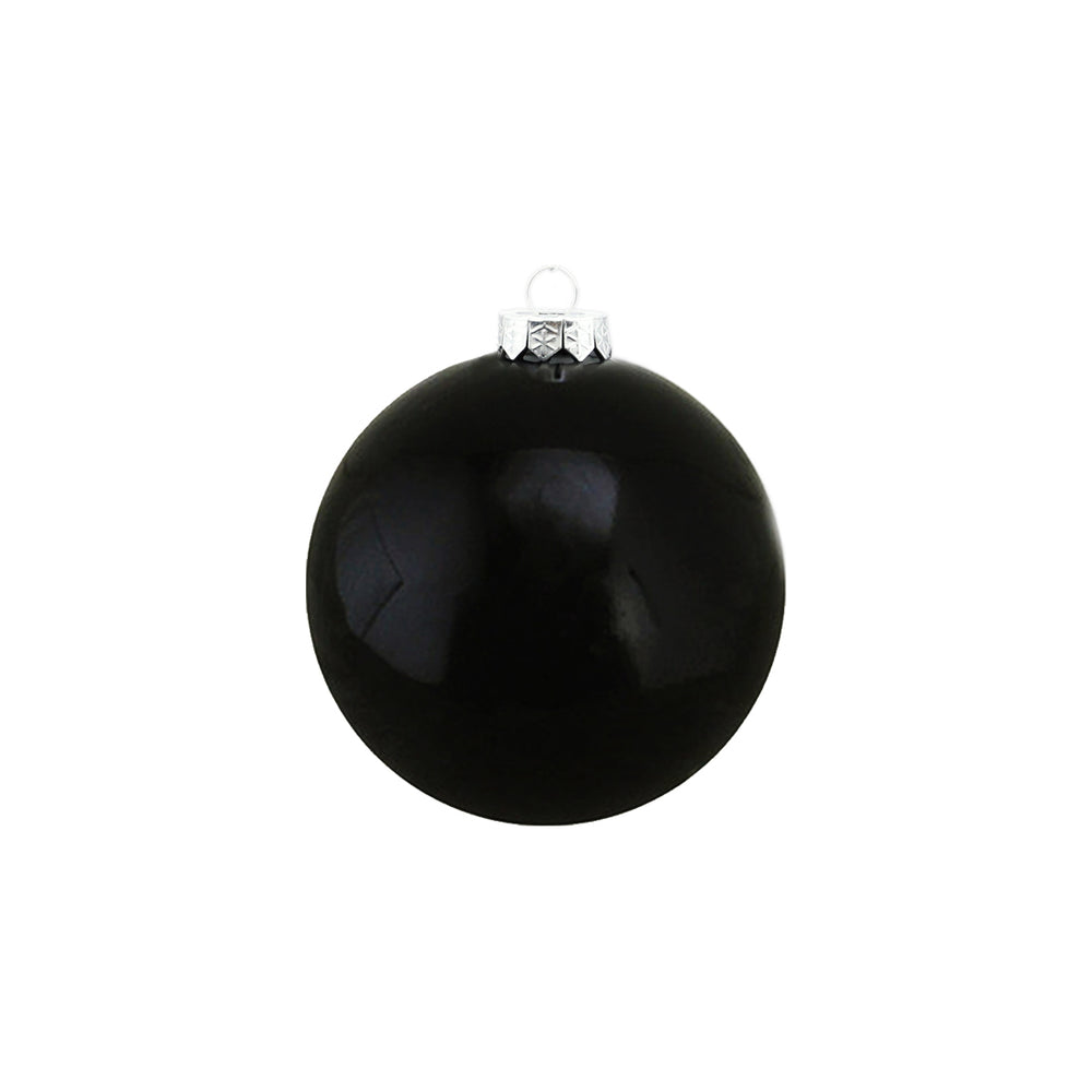 Plain Black Glass Bauble (10cm)