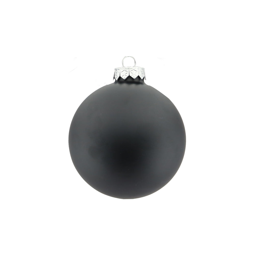 Plain Black Glass Bauble (10cm)