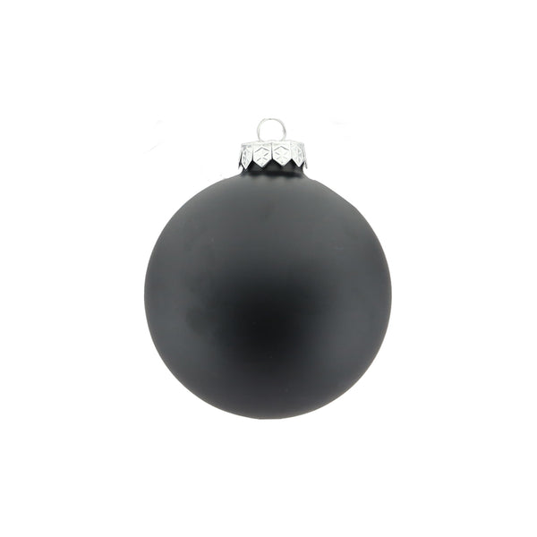 Plain Black Glass Bauble (10cm)