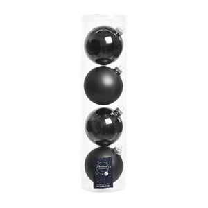 Plain Black Glass Bauble (10cm)