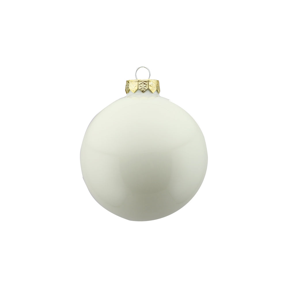 Wool White Glass Bauble Set