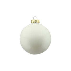 Wool White Glass Bauble Set
