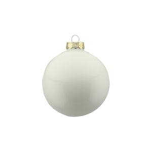 Wool White Glass Bauble Set