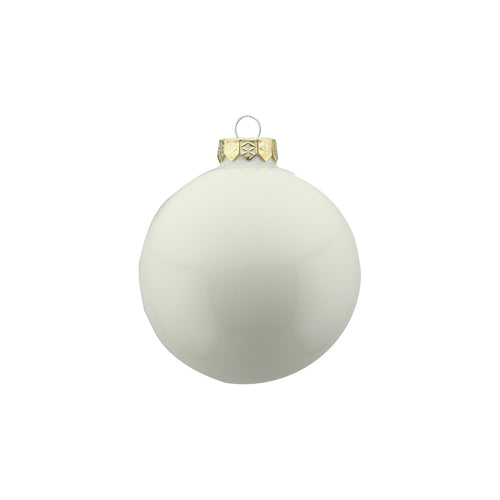 Wool White Glass Bauble Set