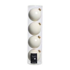 Wool White Glass Bauble Set