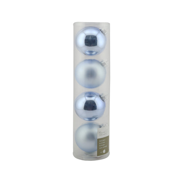 Ice Blue Glass Bauble Set