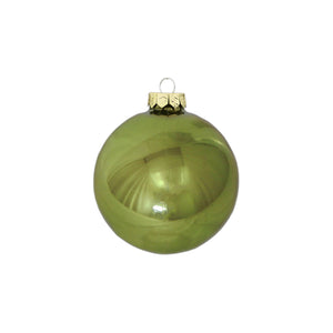 Moss Green Glass Bauble Set