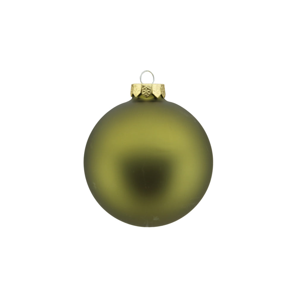 Moss Green Glass Bauble Set