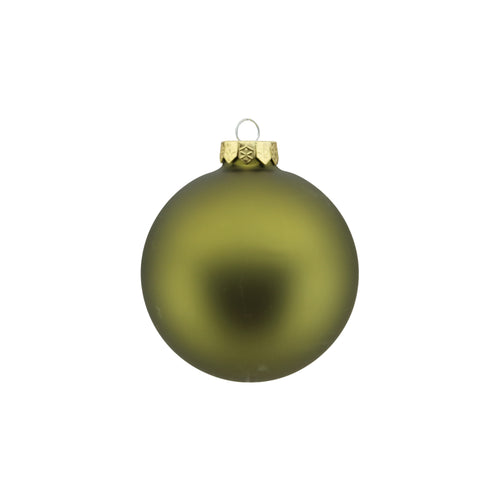 Moss Green Glass Bauble Set