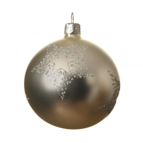 Glass Star Deco Bauble - Silver (8cm)