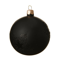 Glass Star Deco Bauble - Black (8cm)