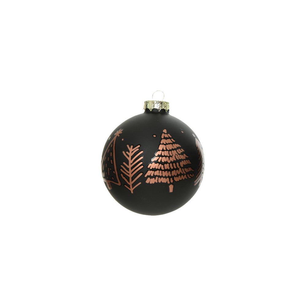 Glass Bauble with Gold Print (8cm)