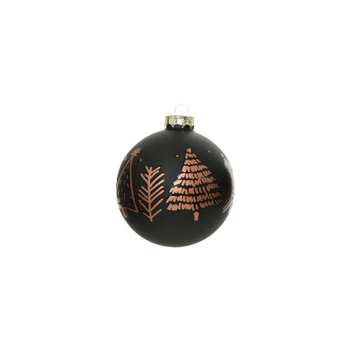 Glass Bauble with Gold Print (8cm)