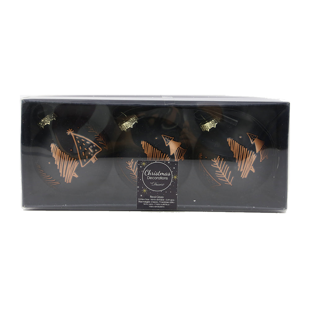 Glass Bauble with Gold Print (8cm)