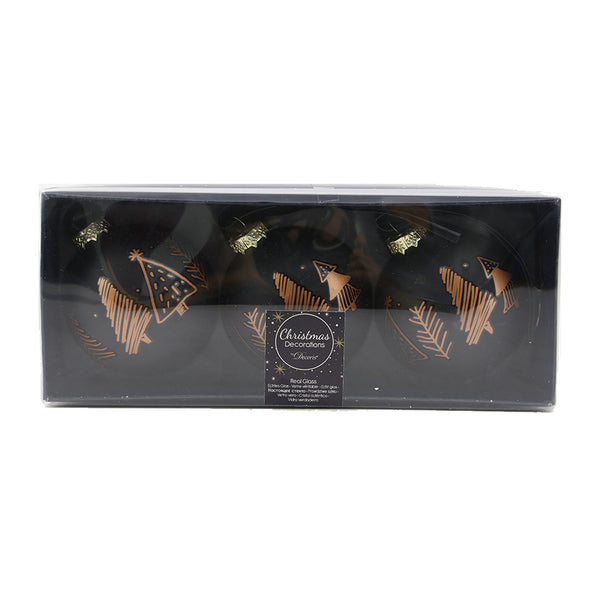 Glass Bauble with Gold Print (8cm)