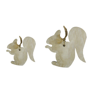 White Wooden Squirrel (7cm)