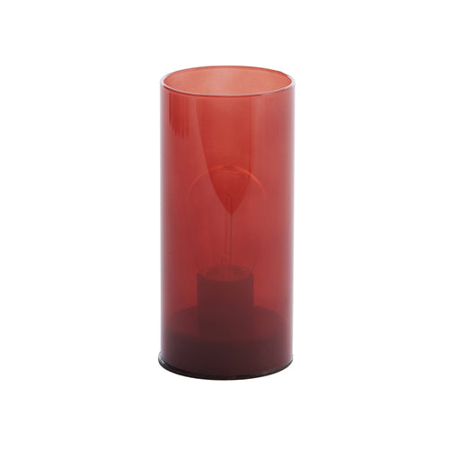 Vazolla Milky Dark Red Glass Table Lamp (15 cm)