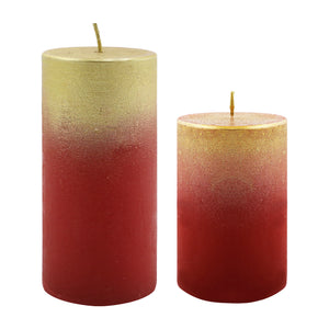 Red Foggy Pillar Candle (12cm)