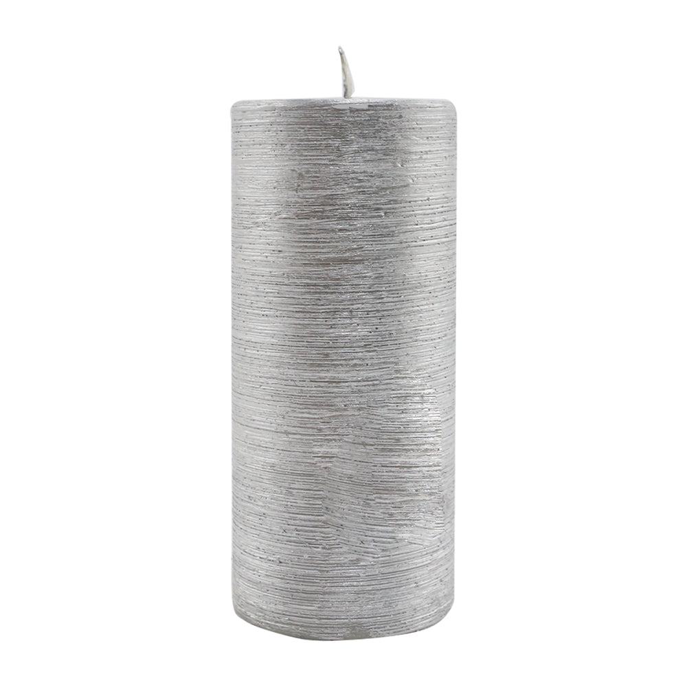 Silver Glory Pillar Candle (15cm)