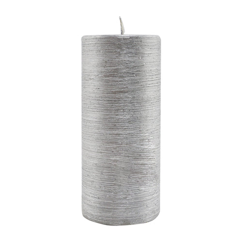 Silver Glory Pillar Candle (15cm)