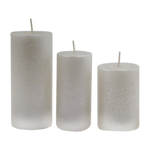 Silver Pillar Candle (12cm)