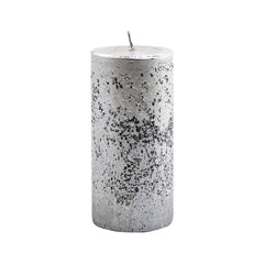 Silver Metallic Pillar Candle (12cm)