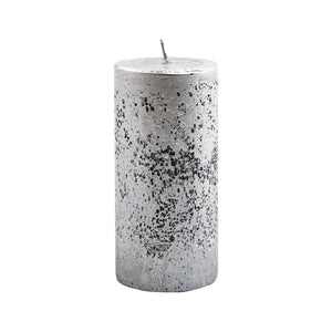 Silver Metallic Pillar Candle (12cm)