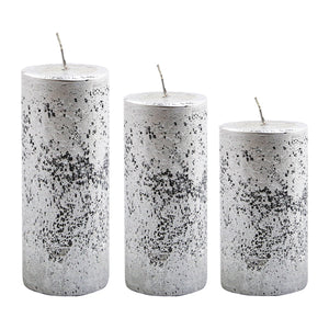 Nordic Silver Pillar Candle (15cm)