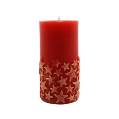 Ruby Star Pillar Candle (12cm)