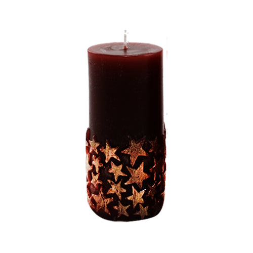 Old Red Star Pillar Candle (12cm)