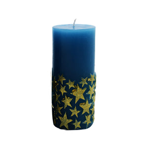 Petrol Star Pillar Candle (12cm)