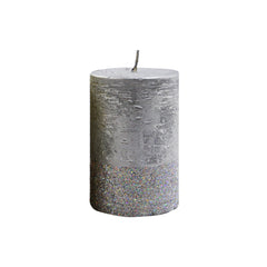 Silver Elegance Pillar Candle (10cm)