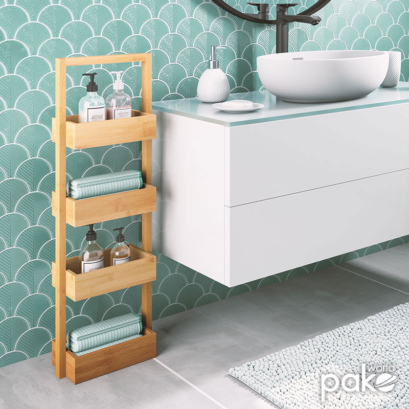 Ollie Bamboo Floor Shelf Natural (88 cm)